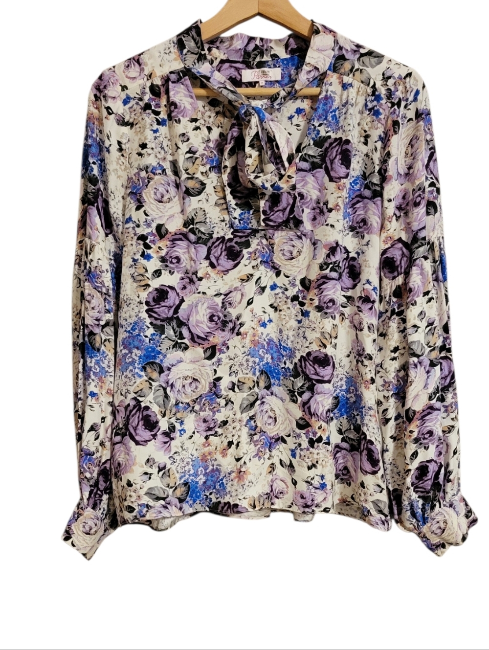Parker Silk Floral Long Sleeve Blouse